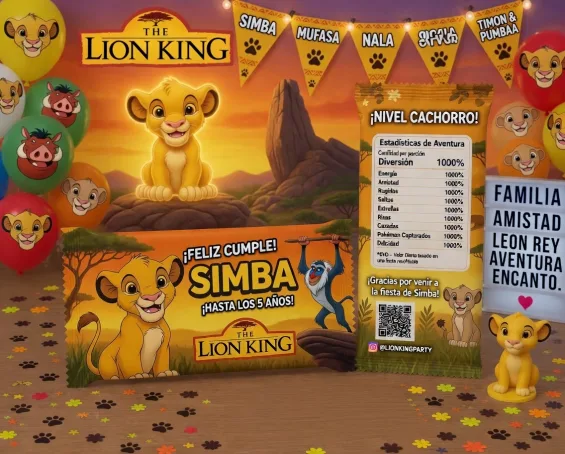 Custom Lion King-themed Kit Kat Bar Wrappers personalized for kids birthday parties in Miami